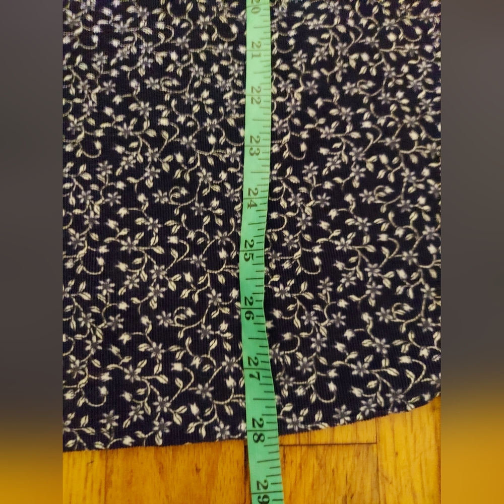 Old Navy Popover Blue Floral Top XXL Corduroy Cottagecore Country Prairie Boho - Picture 9 of 9